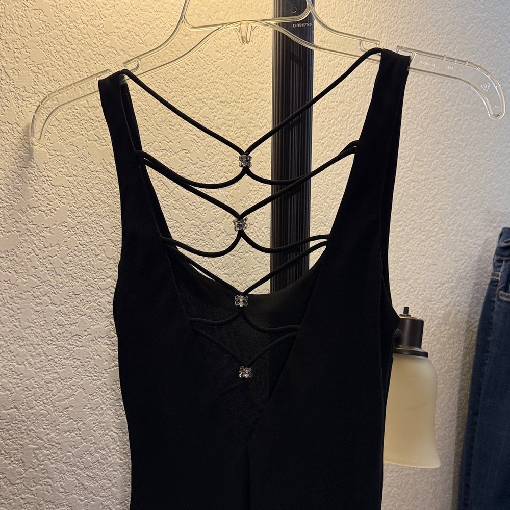 Zum Zum by Niki Livas Black Strappy Prom Dress